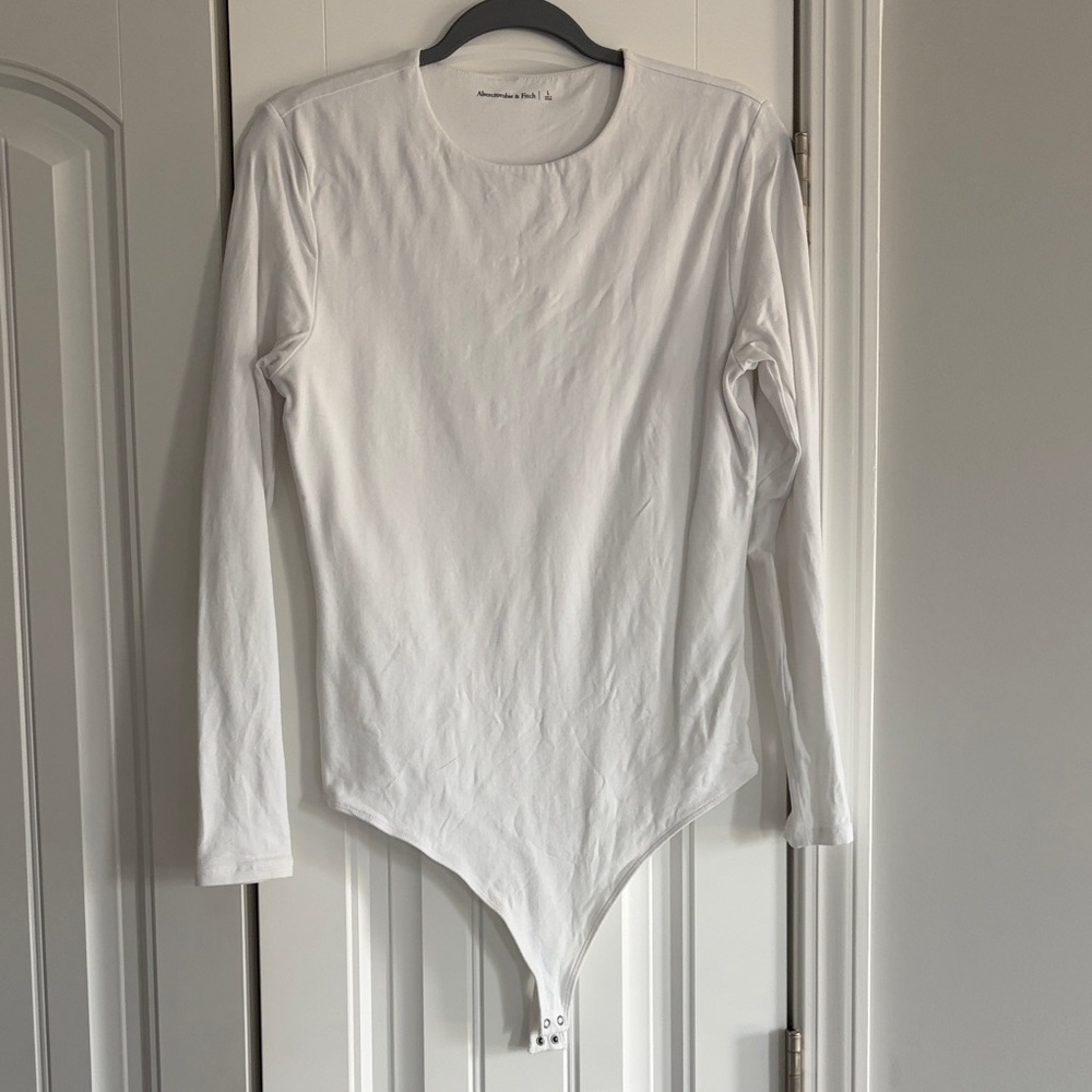 A&F White Long Sleeve Bodysuit